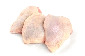 Contramuslos y jamoncitos o muslitos de pollo (6 unidades aprox.)1,00 kg. aprox.