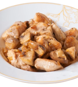 Pollo con champiñón (Ración 250 gr aprox)