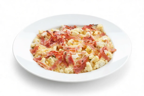 Coliflor gratinada con bacon (Ración 250 gr aprox)