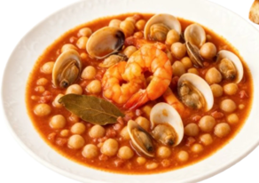 Potaje de Garbanzo con langostino (Ración 250 gr aprox)