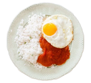 Arroz a la cubana con huevo (Ración 250 gr aprox)