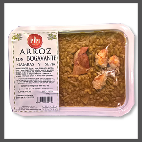 Arroz con bogavante gambas y sepia
