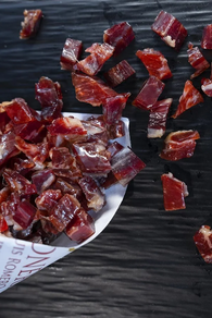 Taquitos de Jamón de Bellota 75%-50% Raza Ibérica (Sobre de 100 gr.)