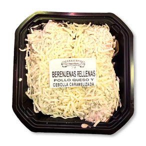 Berenjenas Rellenas (Cebolla caramelizada, Pollo y queso)