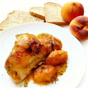 Pollo al melocotón (Estofado 300 gr aprox)