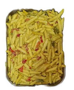 Macarrones con pollo al curri (Ración 500 gr aprox)