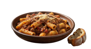 Macarrones con carne (Ración 250 gr aprox)