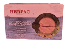 Ventresca Atún de aleta Amarilla en aceite de oliva HERPAC (Lata 120 gr aprox)